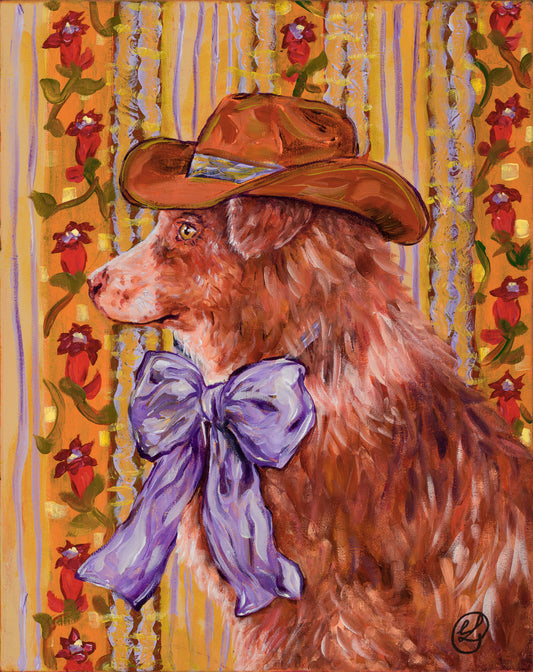 Wille Magrietjie Original Painting (Australian Shepherd Cowboy)